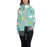 Écharpe lama en alpaga pour femme avec pompons, vêtements pour femmes, design de qualité, châle cadeau de Noël