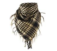 Écharpe légère à franges en coton arabe avec pompon pour le camping en plein air, accessoire unisexe, écharpe imprimée appareil photo, kaki, taille unique