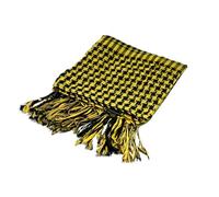 Écharpe légère à franges en coton arabe avec pompon pour le camping en plein air, accessoire unisexe, écharpe imprimée appareil photo, jaune, taille unique