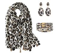 Écharpe Léopard Femme, Châle Doux Confortable Accessoire Mode Automne Hiver | Écharpes et Foulards à Imprimé Animal,Grande Longue Étole pour Trajets Soirée Bureau Voyages, Idée Cadeau Anniversaire & Noël