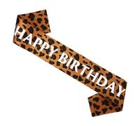 Écharpe Léopard Joyeux Anniversaire, Décorations de Fête d'Anniversaire à Motif Guépard Accessoires de Déguisement pour Filles et Femmes sur le Thème des Animaux Safari