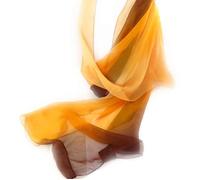 Echarpe - LES TRESORS DE LILY - Scarlett - Voile bicolore - Marron et Or - 100% polyester - 50x160 cm