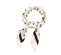 Écharpe longue en coton - Foulard à pois - 70 x 70 cm - Pour femme et fille, beige, 70X70cm