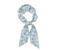 Écharpe longue en soie avec motif panda nuage (satiné) - Accessoire de mode, Noir , taille unique