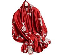 Écharpe longue et soyeuse pour femme, tendance, légère pour robes de soirée décoratives formelles, 1001- Rose rouge, 70.8*35.4inch