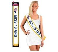 Echarpe - Miss 18 ans - Déguisement - Fête - Anniversaire Jaune G