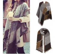 Écharpe - MISS LULU - 67 x 200 cm - Café - Tricot doux - Automne/Hiver