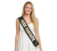 STC Écharpe Miss Parfaite Or – 9,5 x 160 cm – Pailleté Noir