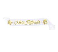 Echarpe Miss Retraite Bande Satin Sash Ruban en Polyester Ceinture Décoration Party Vive la Retraite Cadeau Femme pour Fêter Le Départ en Retraite