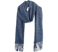 Écharpe moderne 220x30 cm pour unisexe avec franges - unie, chaude et élégante Bleu foncé