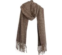 Écharpe moderne 220x30 cm unisexe à franges - unie, chaude et élégante Marron foncé