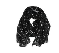 Écharpe motif notes de musique - Beau cadeau pour les musiciens, Noir , 150cm x 50cm