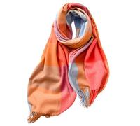 Echarpe Multicolore à Carreaux en Laine Fine, Soie et Coton pour Femme - Hiver - Generic