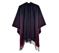 Écharpe noire pour femme - Châle de cowboy - Écharpe d'hiver - Poncho ouvert sur le devant - Pour l'automne et l'hiver - Cadeaux de Noël, NY2., Taille unique