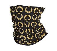 Écharpe Or Et Étoiles Porte-Bonheur Noir Balaclava Respirant Cache Cou Multifonction Couvre-Chef pour Randonnée Cyclisme Adulte 25X50Cm