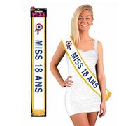 Echarpe Miss 18 Ans 184 cm - Bleu - Taille Unique