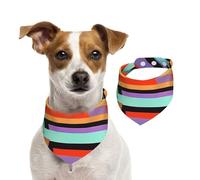 Écharpe orange fluo à rayures pour animal domestique, bandanas pour chien, printemps été, écharpe en coton doux, accessoires réglables pour chiot, petit, moyen et grand