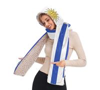 Écharpe Pashmina Like pour femme pour l'automne Drapeau tendance Uruguay Dimensions précises Éléments Proportions Capuche avec poches Chapeau Gants Ensemble bufandas para mujer pour l'hiver