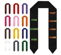 Echarpe personnalisable avec Nom echarpe diplome Personnalisée votre Photo et Texte cadeau diplome Personnalisé pour Écharpe Académique de la Cérémonie de Graduation,Impression Recto-verso 15x182cm