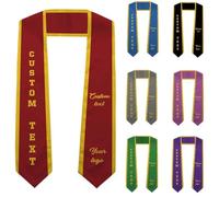 Echarpe personnalisable avec Nom echarpe diplome Personnalisée votre Photo et Texte cadeau diplome Personnalisé pour Écharpe Académique de la Cérémonie de Graduation,Impression Recto-verso 15x182cm