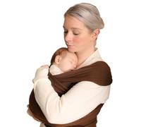 Écharpe porte-bébé de 3,2 à 15,9 kg - Écharpe de portage douce et extensible pour bébé - Sécurité testée - Porte-bébé mains libres - Écharpe pour nouveau-né (marron foncé)