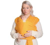 Écharpe porte-bébé de 3,2 à 15,9 kg - Écharpe de portage douce et extensible pour bébé - Sécurité testée - Porte-bébé mains libres - Écharpe pour nouveau-né (jaune moutarde)