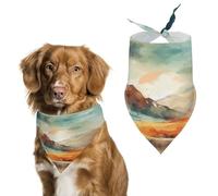 Écharpe pour animal de compagnie - Bandana pour animaux de compagnie - Motif montagne et soleil - Pour la plupart des chiens et chats