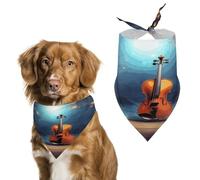 Écharpe pour animal de compagnie - Bandana pour chien - Poster violon imprimé pour la plupart des chiens et chats