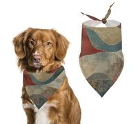 Écharpe pour animal de compagnie - Bandana pour chiens - Tons de terre et vagues - Imprimé pour la plupart des chiens et chats
