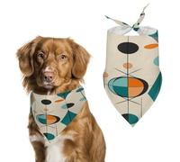 Écharpe pour animal de compagnie, imprimé géométrique du milieu du siècle, bandana triangulaire doux et respirant pour chiens et chats, parfait pour un usage quotidien ou des occasions spéciales