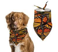 Écharpe pour animal de compagnie, motif papillon monarque, bandana triangulaire doux et respirant pour chiens et chats, parfait pour un usage quotidien ou des occasions spéciales