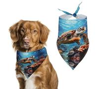 Écharpe pour animal domestique - Bandana pour chien - Tortues de mer - Peinture diamant imprimée pour la plupart des chiens et chats