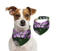 Écharpe pour animal domestique motif fleur de lotus pour chien, bandanas printemps été en coton doux, accessoires réglables pour petites, moyennes et grandes, filles, garçons, chiots, taille M