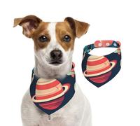 Écharpe pour animal domestique Motif planètes de l'espace Accessoire de vacances doux et confortable pour Noël Cadeau chaud et élégant