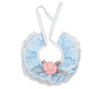 Écharpe pour Animaux de Compagnie en Dentelle Gavigain, Conception de bavardage Floral, Coton et Dentelle Doux, Respirant et Confortable, pour Les Chiens et Les Chats, pour Les (L)