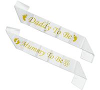 Écharpe pour baby shower Mummy to Be Daddy to Be - Écharpe de douche pour bébé - Pour fête prénatale, fête de bienvenue