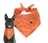 Écharpe pour Chien araignée d'halloween,Écharpe pour Chien d'halloween, Écharpe pour Chiots d’Halloween, Écharpe Triangulaire réglable en Forme d'araignée et de crâne pour Un Nettoyage Facile