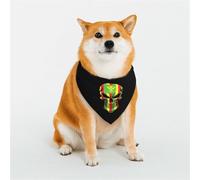 Écharpe pour Chien Crâne De Drapeau Hawaïen Indigène Kanaka Mode Bavoirs en Triangle pour Animaux Classique Écharpe en Triangle pour Chiens Chat Chiot