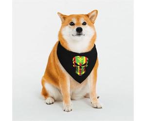 Écharpe pour Chien Crâne De Drapeau Hawaïen Indigène Kanaka Mode Bavoirs en Triangle pour Animaux Classique Écharpe en Triangle pour Chiens Chat Chiot