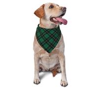 Écharpe pour Chien Plaid Écossais Traditionnel Vert Classiques Foulard pour Chiens Élégantes Bavoirs pour Chien pour Chiens Chat Voyages