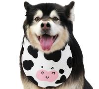 Écharpe pour Chien | Serviette réglable imperméable anti-bave avec motif vache | Foulard pour grands chiens,pour Halloween Tenue Quotidienne Vacances Noël Pâques Costume Fêtes Séances Photo Toilettage