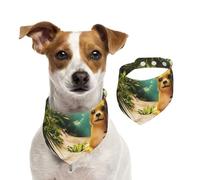 Écharpe pour chihuahua dans les forêts tropicales pour animal domestique, bandanas pour chien, printemps, été, écharpe réglable en coton doux, accessoires réglables pour chiot, petite, moyenne et