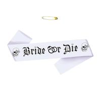 Écharpe pour enterrement de vie de jeune fille avec inscription « Till Death Do Us », blanc, taille unique