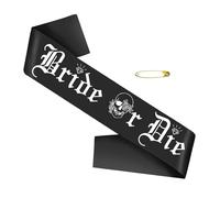 Écharpe pour enterrement de vie de jeune fille avec inscription « Till Death Do Us », Noir , taille unique