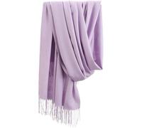 Écharpe pour femme, chaude et unie en coton - Écharpe à carreaux - Écharpe tendance douce - Oversize - Écharpe d'automne chaude - Hiver - Ourlet doux à franges, Mauve clair, taille unique