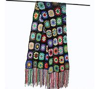 Écharpe pour Femme - Foulards Faits À La Main Femmes Tassel Foulard Enveloppements 200 * 27Cm Grand Crochet Fleur Foulards Automne Hiver Fait À La Main Foulard Cadeau De Noël, Style B, T