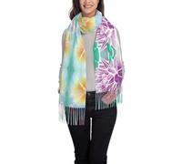 Écharpe pour femme Lotus et libellule avec pompons Vêtements pour femme Design de qualité Châle cadeau de Noël