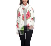 Écharpe pour femme Motif pastèque Fruits frais Avec pompons Vêtements pour femme Design de qualité Châle Cadeau de Noël