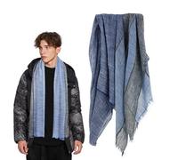 Écharpe Pour Hommes 1 Pièce, Écharpe En Coton Et Lin, Écharpe Douce, Écharpe Color Block, Écharpe Chaude