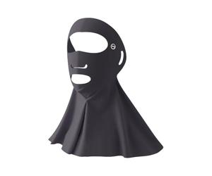 Écharpe rafraîchissante, cache-cou, cache-cou, masque de protection solaire, voile de soie glacée, masque solaire complet simple pour l'été, gris foncé, M